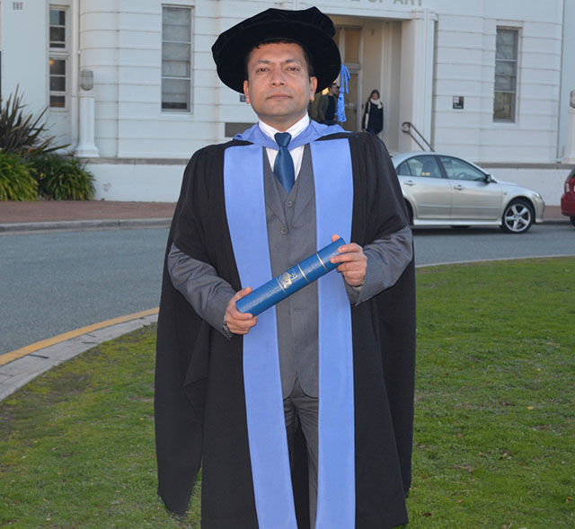 PhD graduate Dr Kamalesh Adhikari 