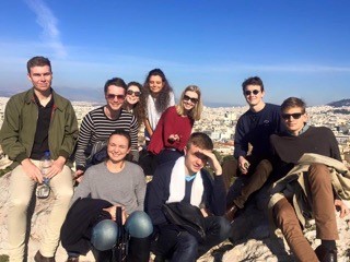 The UQ WUDC 2016 team at the Acropolis in Athens, ahead of the competition in Thessaloniki