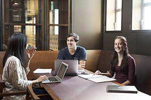 small group studying in west wing of Forgan Smith