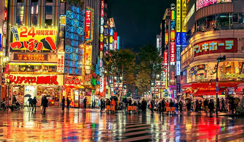 Tokyo street at night