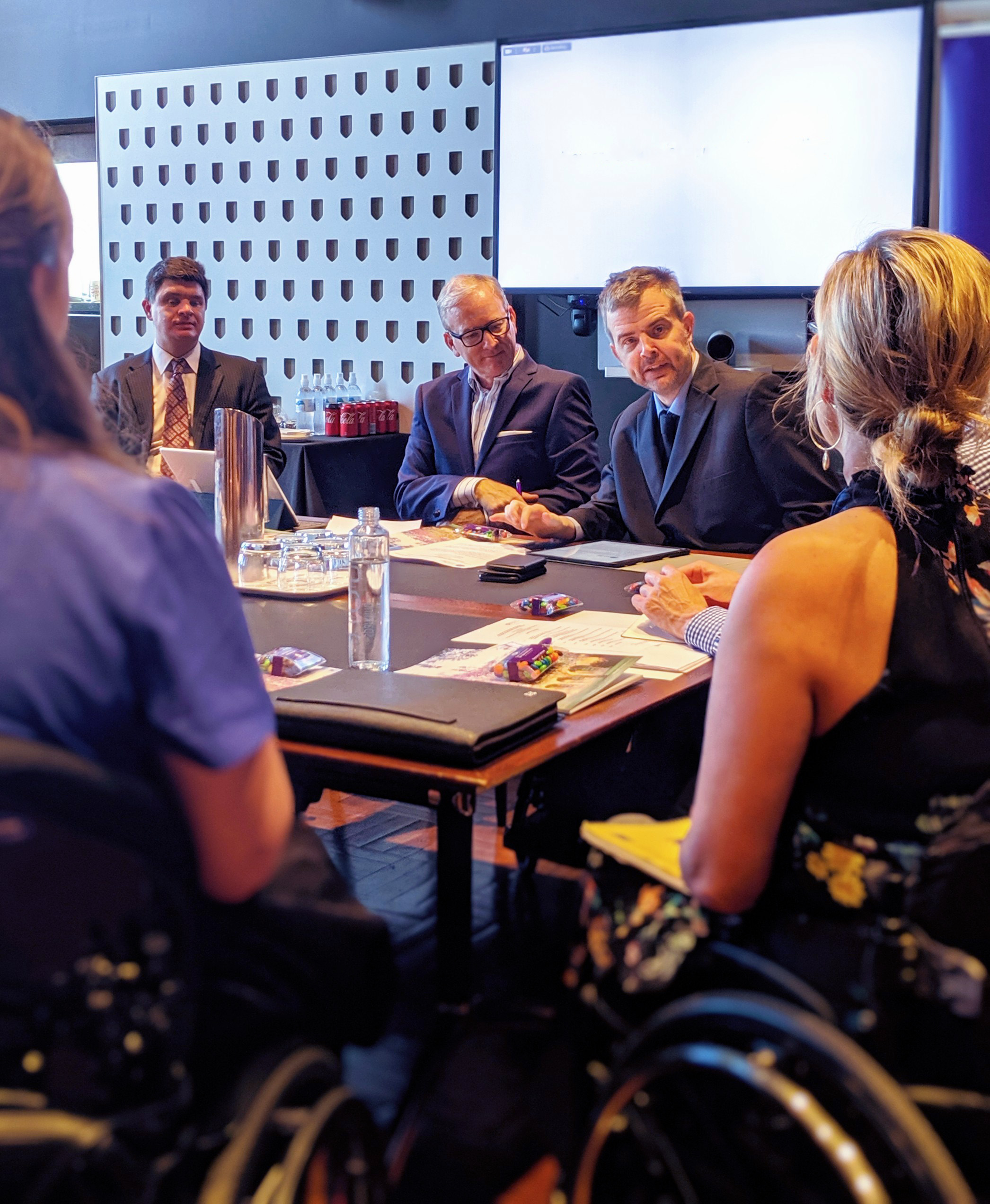 Disability Discrimination Commissioner Ben Gauntlett addresses crowd.