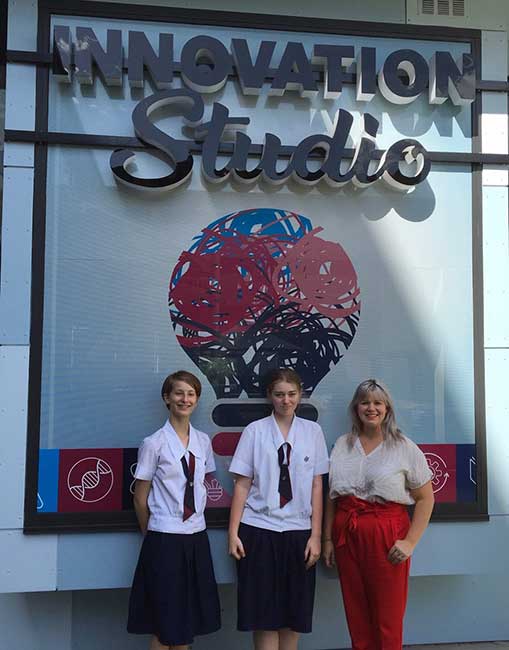 Brisbane State High School students with Rebecca Johnson