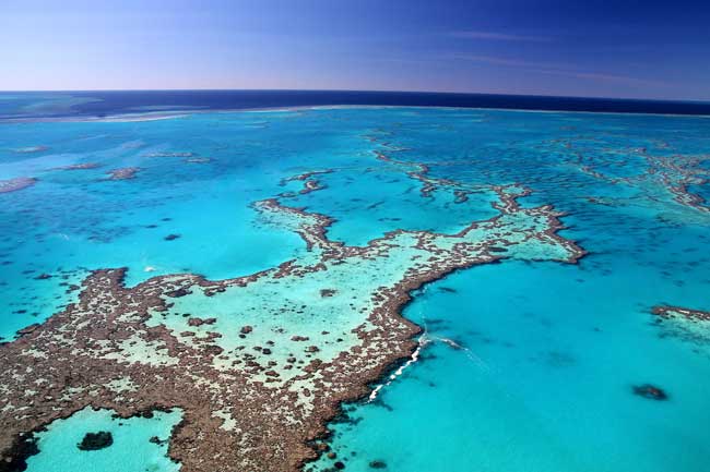 aerial of Great Barrier Reef
