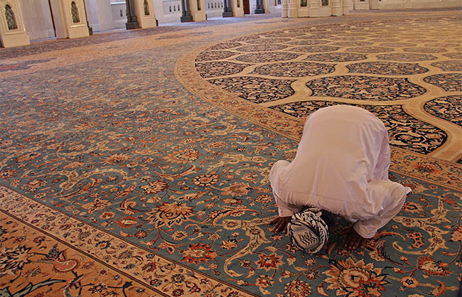 Muslim man in prayer