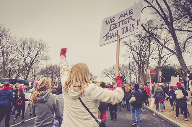 people protesting in the streets