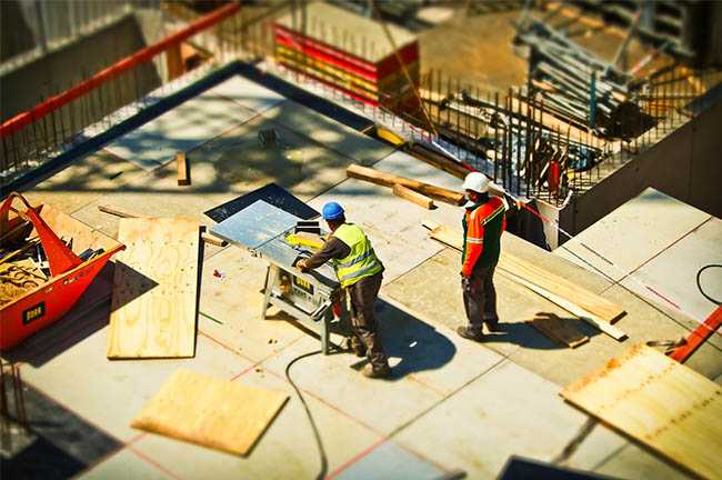 builders on a construction site