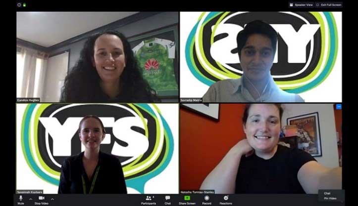 students on zoom