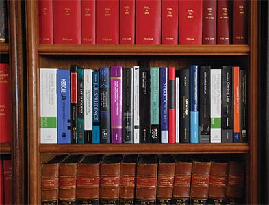 Law books on shelf