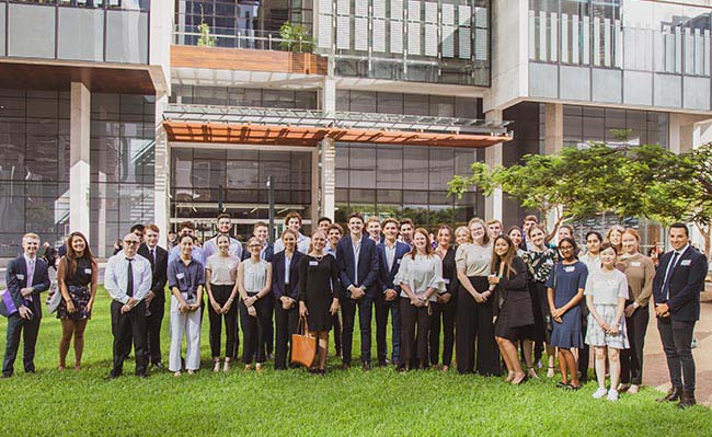 staff and students outside the Supreme Court, 2020.