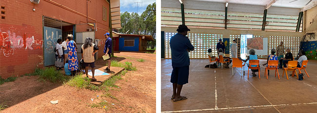 Anna and the NLC team on consult in the remote community of Maningrida in West Arnhem Land.