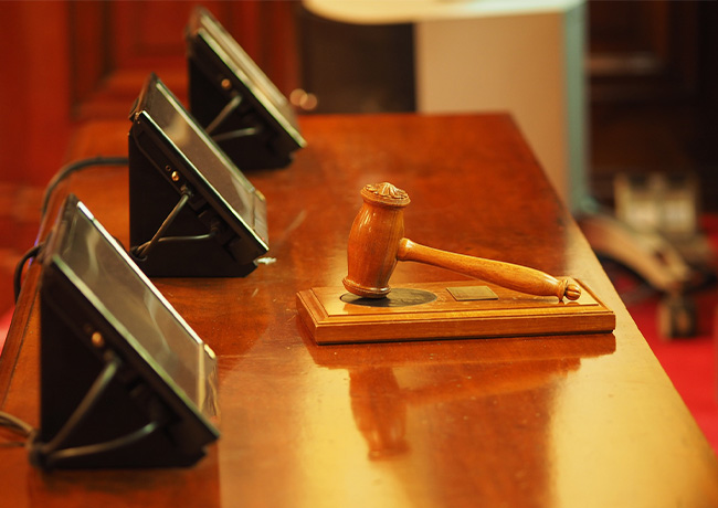 gavel on a judges bench