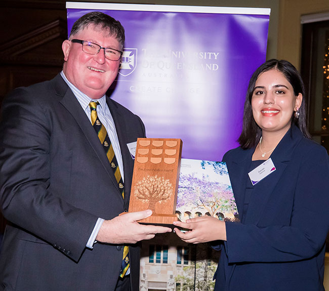 Pro Bono Publico Award recipient Sarah Hamid with Pro Bono Centre Advisory Board Chair Randal Dennings.