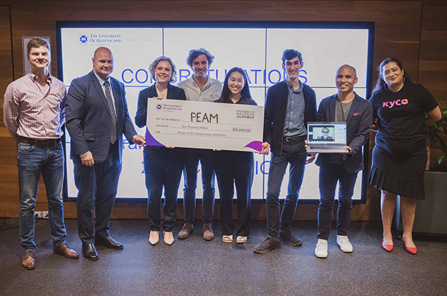 judges and students at KWM prize pitch night