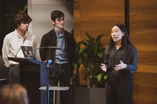 students presenting during the KWM Prize