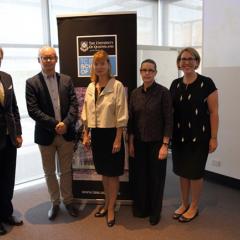 Ambassador Dr Bernhard Zimburg (Ambassador of Austria to Australia), Professor Andreas Schloenhardt (UQ), Professor Susanne Reindl-Krauskopf (UQ, U:Vie), Professor Sarah Derrington (UQ), Ms Alison Carrington (DFAT)