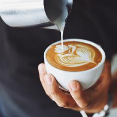 pouring a coffee