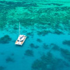 Boat in the Great Barrier Reef