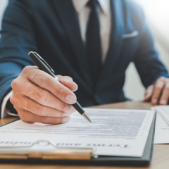  man writing contract