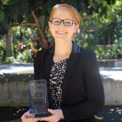 Jocelyn Bosse with Negotiating Outcomes on Time (NOOT) award.