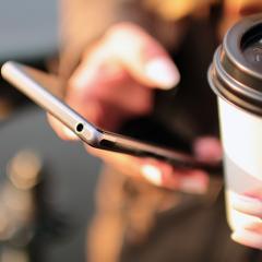 Hand holding mobile phone