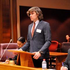 Marty Doyle mooting at the 2018 Aboriginal and Torres Strait Islander Students' Moot