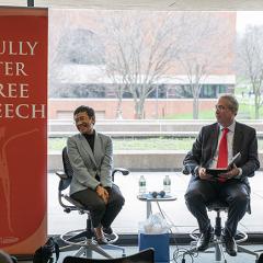 Maria Ressa at the Tully Centre in 2019