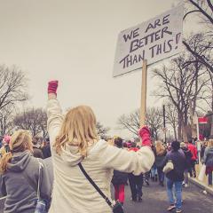 people protesting in the streets