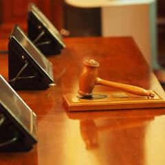 gavel on a judges bench