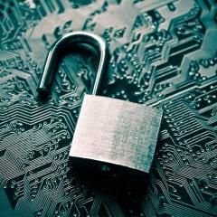 open lock on a circuit board