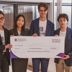 Team Unbezzle: Victor Pham, Diane Nguyen, Matthew Duff, and Phillip Virgona.