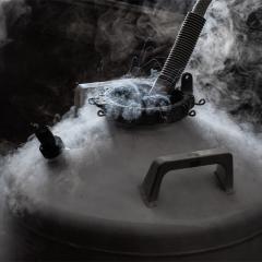 Liquid nitrogen tank.