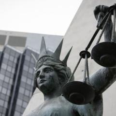 Statue of Justice outside Brisbane Supreme Court