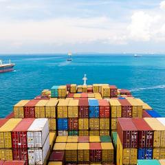 a large cargo ship at sea