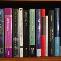 Law books on a shelf