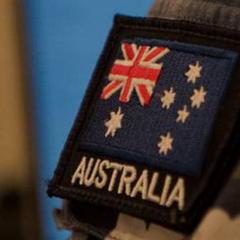 Australian flag badge on an air force officer