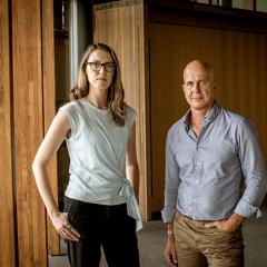 Dr Rebecca Ananian-Welsh and Professor Peter Greste standing side by side 