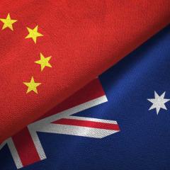 Australia China flags
